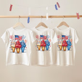 7月4日アイスクリームUSA州旗キッズTシャツ トドラーTシャツ