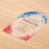 7月4日アクリルシンプル系モダン招待状 アクリル招待状 (レイダウン)