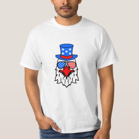 7月4日アメリカのイーグル国旗 – 独立記念日 Tシャツ (正面)