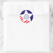 7月4日アメリカのスターストライプ赤白青 ラウンドシール (バッグ)