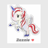 7月4日アメリカのユニコーンペガサス虹 シール (シート)