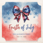 7月4日アメリカの日の愛国心 ペーパーコースター (正面)