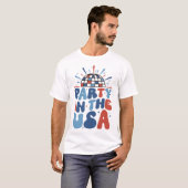 7月4日アメリカパーティーinアメリカタイポグラフィ tシャツ (正面フル)