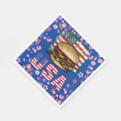 7月4日アメリカンハンバーガーと独立記念日 スタンダードランチョンナプキン (角)