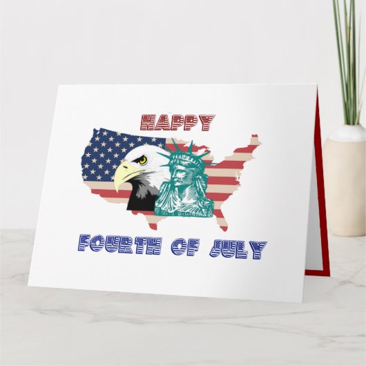 7月4日アメリカンフリーダムイーグルイラストレーション カード (正面)