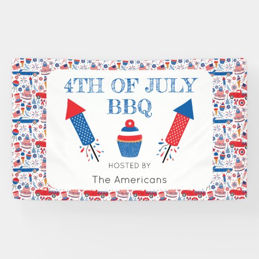 7月4日アメリカンBBQ 横断幕 (横)