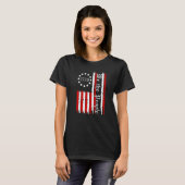 7月4日アメリカ人1776年米国国旗 Tシャツ (正面フル)
