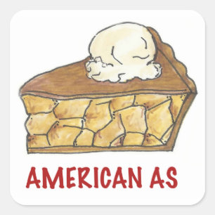 7月4日アメリカ人As Apple Pie Slice USA スクエアシール