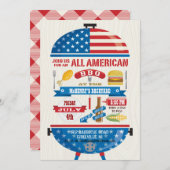 7月4日アメリカ全国BBQパーティの招待状 招待状 (正面/裏面)