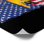 7月4日アメリカ合衆国ハゲ・イーグル国旗 ポスター (角)