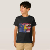 7月4日アメリカ合衆国ハゲ・イーグル国旗 Tシャツ (正面フル)