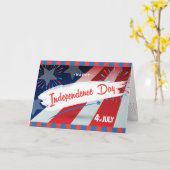 7月4日アメリカ合衆国国旗の愛国心 カード (黄色い花)