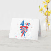 7月4日アメリカ合衆国国旗の愛国心 カード (黄色い花)