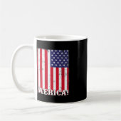 7月4日アメリカ合衆国国旗の愛国心 コーヒーマグカップ (左)