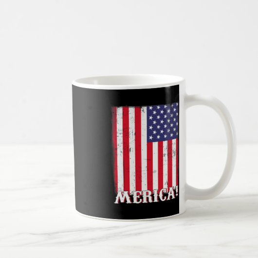 7月4日アメリカ合衆国国旗の愛国心 コーヒーマグカップ (右)