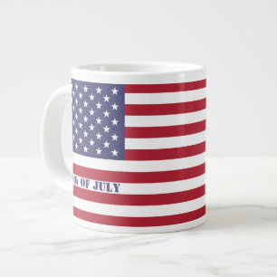 7月4日アメリカ合衆国国旗の愛国心 ジャンボコーヒーマグカップ