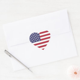 7月4日アメリカ合衆国国旗の愛国心 ハートシール