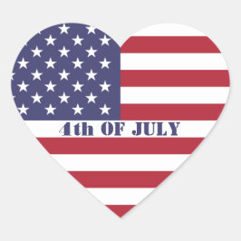 7月4日アメリカ合衆国国旗の愛国心 ハートシール