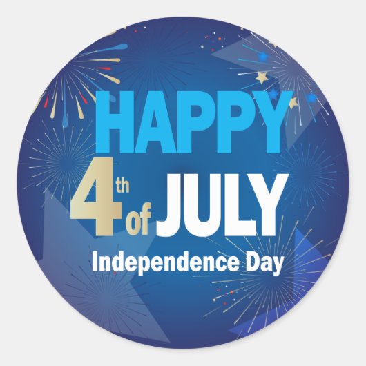 7月4日アメリカ合衆国国旗の愛国心 ラウンドシール (正面)