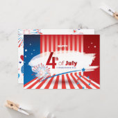 7月4日アメリカ合衆国花火の愛国的なカスタム カード (正面/裏面インサイチュ)