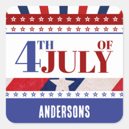 7月4日アメリカ国アート旗カスタム スクエアシール