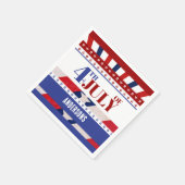 7月4日アメリカ国アート旗カスタム スタンダードカクテルナプキン (角)
