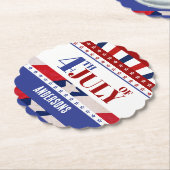 7月4日アメリカ国アート旗カスタム ペーパーコースター (アングル)
