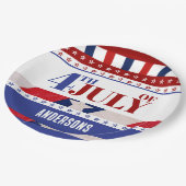 7月4日アメリカ国アート旗カスタム ペーパープレート (アングル)