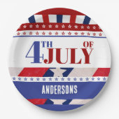 7月4日アメリカ国アート旗カスタム ペーパープレート (正面)
