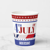 7月4日アメリカ国アート旗カスタム 紙コップ (正面)