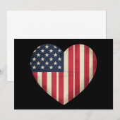 7月4日アメリカ国旗と愛国的なアメリカ合衆国スターストリップ 招待状 (正面/裏面)