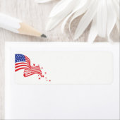 7月4日アメリカ国旗と星 ラベル (インサイチュ)