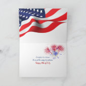 7月4日アメリカ国旗と音符 カード (内部)