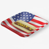 7月4日アメリカ国旗にホットドッグ ペーパープレート (傾斜あり)