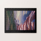 7月4日アメリカ国旗のお祝い抽象芸術 ジグソーパズル (横)