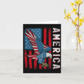 7月4日アメリカ国旗のイーグル独立記念日 カード (黄色い花)