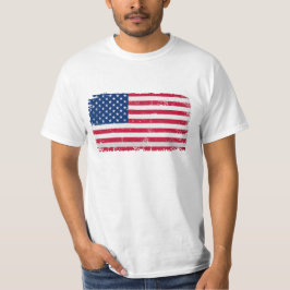 7月4日アメリカ国旗のグランジ独立記念日 Tシャツ