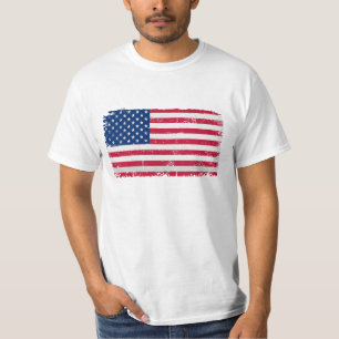 7月4日アメリカ国旗のグランジ独立記念日 Tシャツ