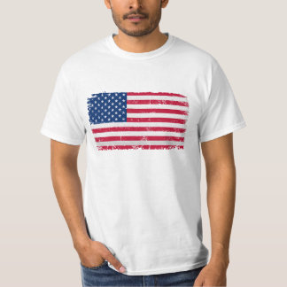 7月4日アメリカ国旗のグランジ独立記念日 Tシャツ