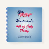 7月4日アメリカ国旗のゲストブックと幸せ ノートブック (正面)