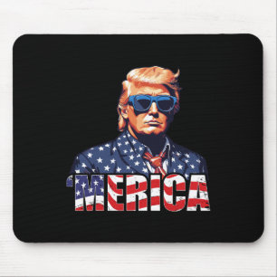 7月4日アメリカ国旗のトランプヴィンテージ服 マウスパッド
