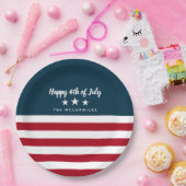 7月4日アメリカ国旗のパーソナライズされたパーティー ペーパープレート (パーティー)