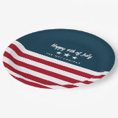 7月4日アメリカ国旗のパーソナライズされたパーティー ペーパープレート (アングル)