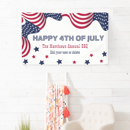 7月4日アメリカ国旗のパーソナライズされたパーティー 横断幕 (インサイチュ)