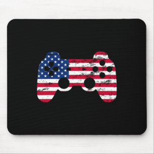 7月4日アメリカ国旗のビデオゲーム少年たちキッズティー マウスパッド