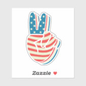 7月4日アメリカ国旗の平和署名手 シール (シート)