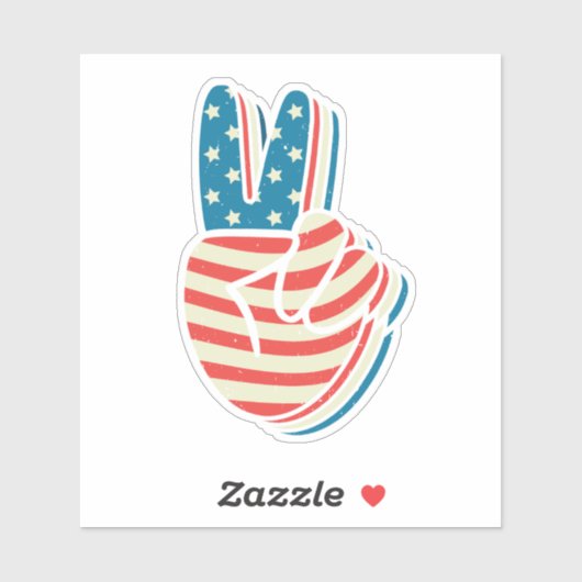 7月4日アメリカ国旗の平和署名手 シール (シート)