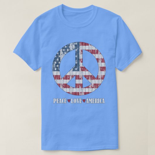 7月4日アメリカ国旗の平和Tシャツ Tシャツ (デザイン正面)