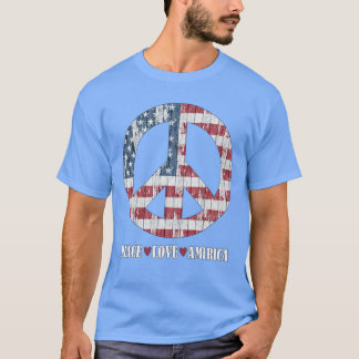7月4日アメリカ国旗の平和Tシャツ Tシャツ