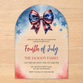 7月4日アメリカ国旗の弓アーチ アクリル招待状 (正面)